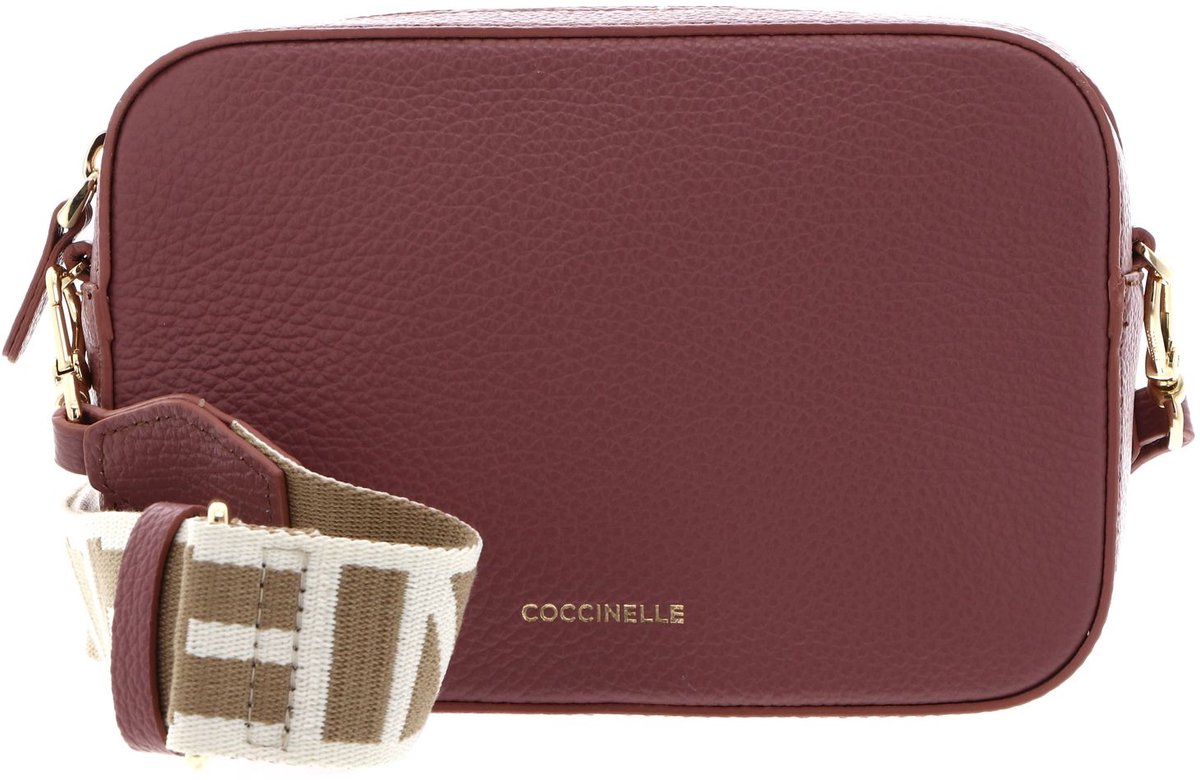 COCCINELLE Leren schoudertas Tebe Crossover Bag Winter Rose oud roze