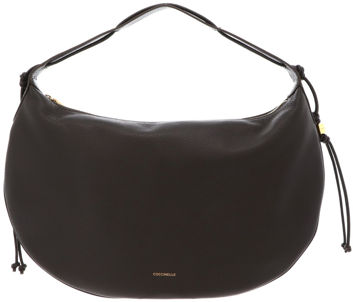 COCCINELLE Leren schoudertas Thess Shoulder Bag Grained Leather Fango donkergroen