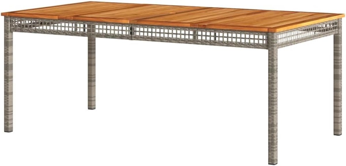 Tuintafel - Terrastafel buiten - Gezellig buiten eten - Acaciahout tafelblad - 180 x 90 cm - Grijs