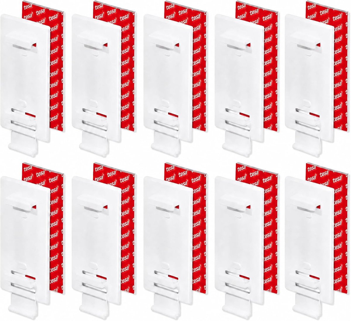 SnelShoppen - Zelfklevende Houder voor Klemmfix Rolgordijn - 10 Stuks, Dubbel Rolgordijn, Duo-Rolgordijn, Bevestiging Zonder Boren, Accessoire voor PV