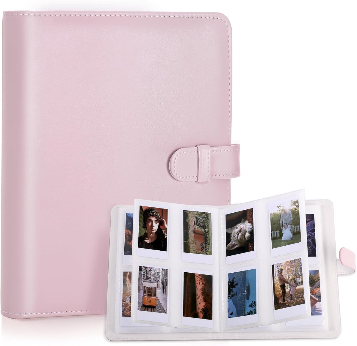 SnelShoppen - 256 Slots Foto Album voor Instant Camera's - Geschikt voor Mini 12 11 9 8 99 40 90 EVO LiPlay en Polaroid Snap - Roze