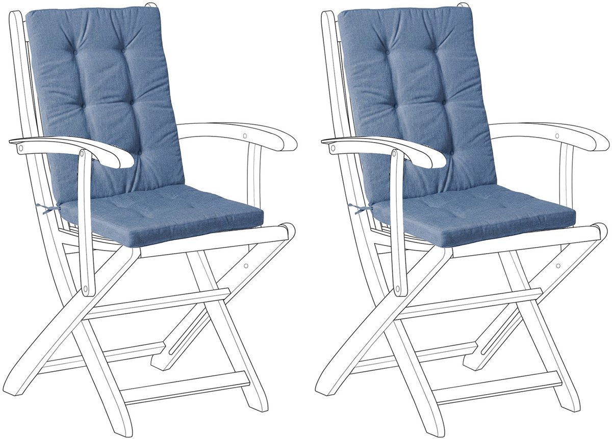 MAUI PREMIUM - Tuinkussen set 2 stuks - Blauw - Polyester