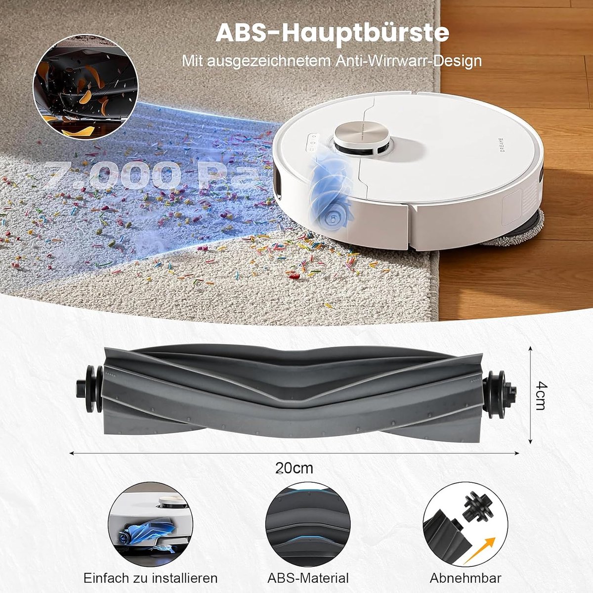 SnelShoppen - 25 Stuks Accessoires voor Robotstofzuigers, Inclusief 2 Hoofdborstellen, 6 Reinigingsdoeken, 4 HEPA-filters, 6 Stofzakken, 6 Zijborstels