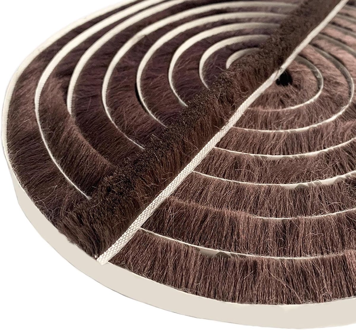 SnelShoppen - Door Strip Draught Weather 5m x 9mm x 15mm - Bruine Brush Draught Weather - Voor Deur en Raam - Energiezuinig en Geluidswerend
