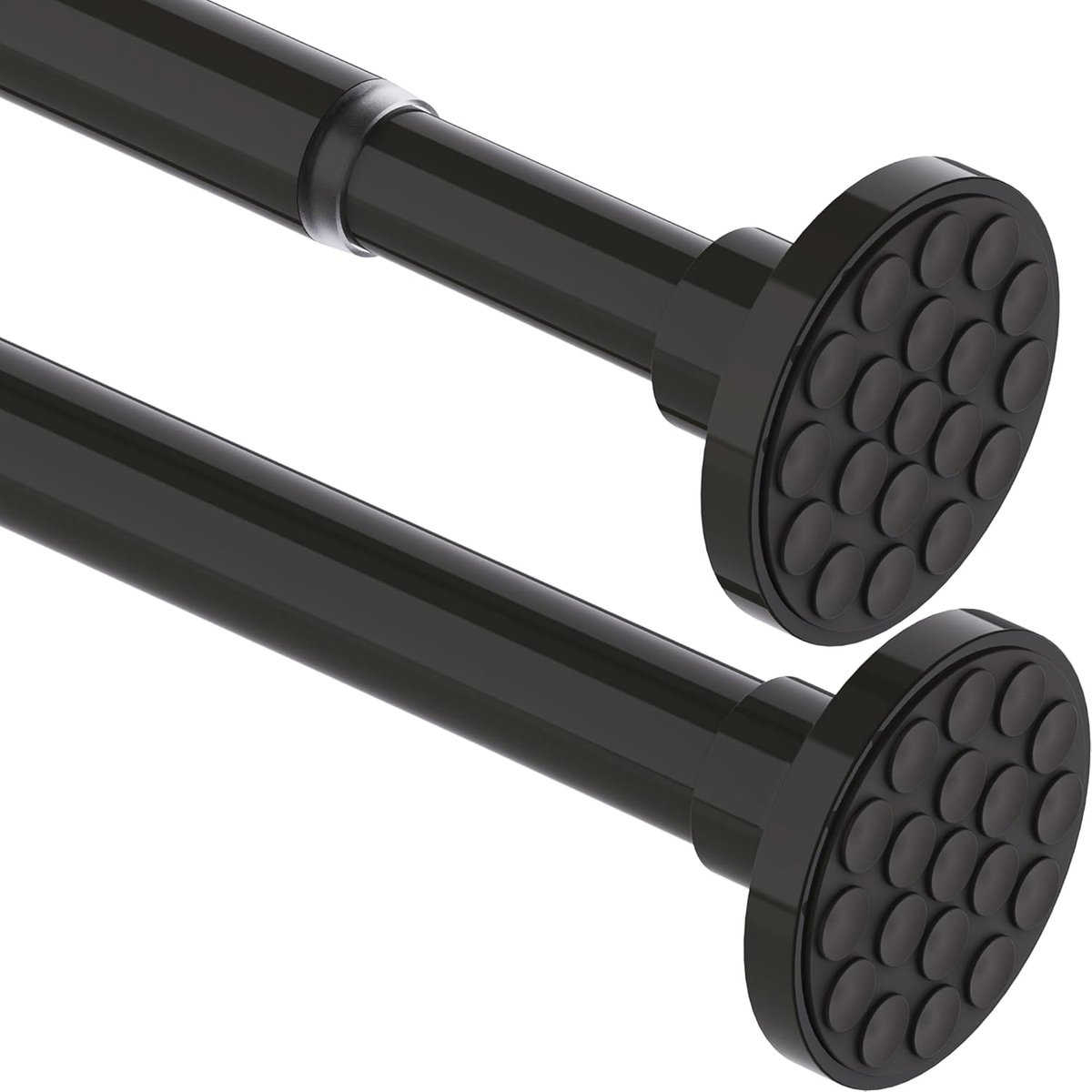 SnelShoppen - Uittrekbare Telescoop Gordijnroede Zonder Boren - Extra Dikke Douche Gordijnroede - Tension Rod voor Badkamer en Slaapkamer - Zwart (85-