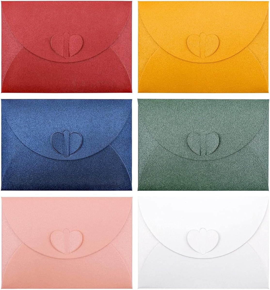 SnelShoppen - 30 Mini Hartvormige Kleurrijke Enveloppen - Kraft Papier - Perfect voor Cadeaukaarten, Trouwen, Feestdagen - Duurzaam en Elegant