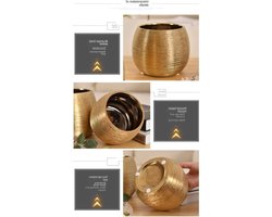 Gouden Bloempot - Decoratieve Pot - Planten Verfraaien - Hoogwaardig Keramiek - Middelgrote Maat - Goud