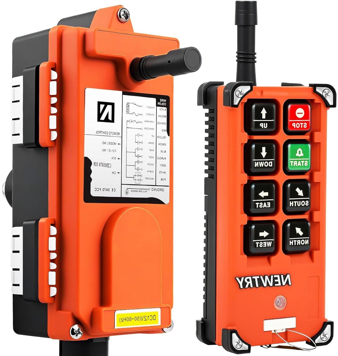 Kraan Afstandsbediening - Takel Zender - Industrieel Bedienen - 100 Meter Bereik - 12 Volt - Grijs