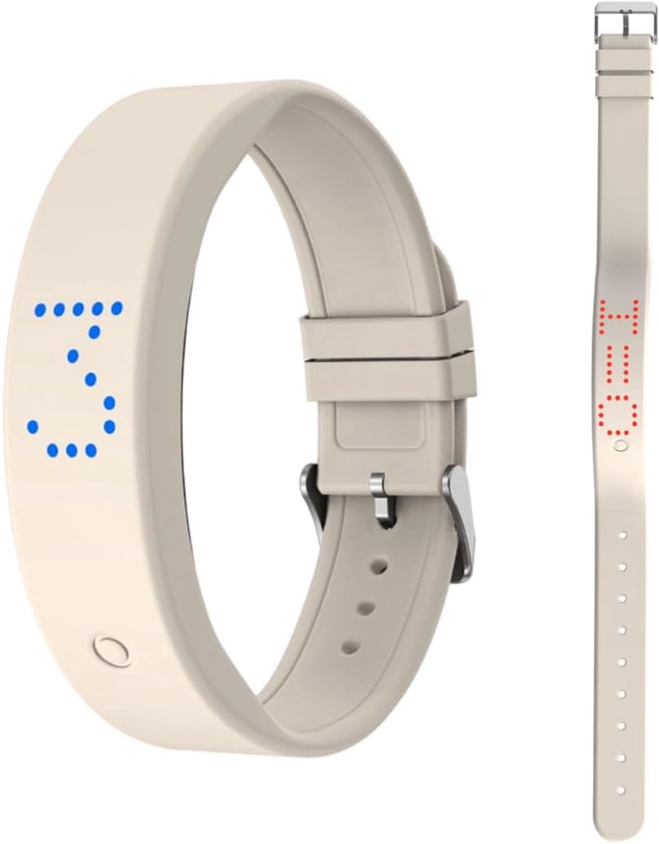 Trillingsalarm Armband - trilalarm - herinnering - klok - stille vibratie-alarm - herinnering horloge - met timer en 8 alarmen - app-besturing - horloges - voor meisjes, jongens en volwassenen - wit