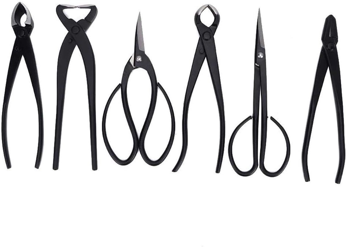 Multifunctionele Bonsai Tool Kit met 6 Stukken - Scharen, Draadtrekker en Snijgereedschap voor Boomverzorging met Opbergtas