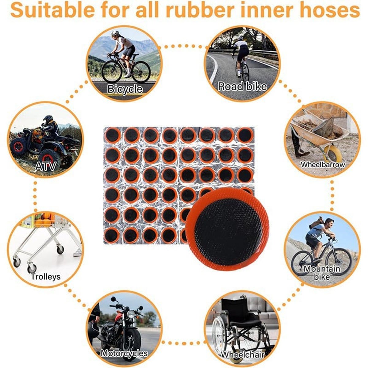 48 Stuks Bandenplakkers – Rond - Fietsband Reparatie Patches - Reparatie Plakkers - Buitenfiets Fietsbandgereedschap – Bandenreparatie Fiets - bandenreparatiegereedschap - LOUZIR thumbnail 6