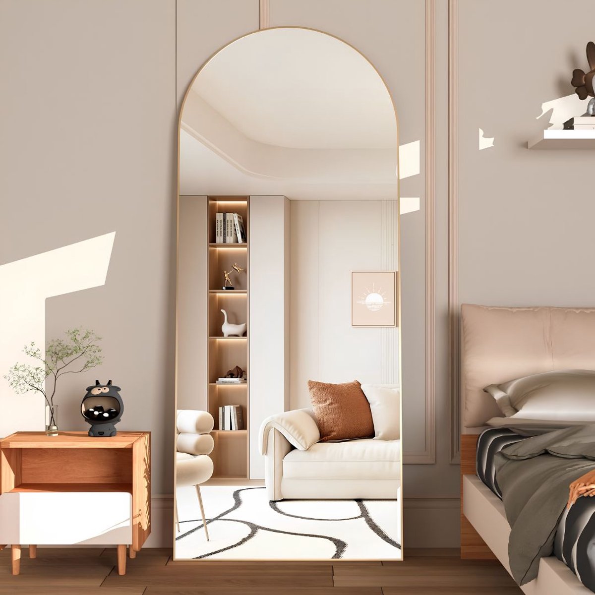 JCP® Passpiegel Staand - Passpiegels - Staande Spiegel - Goud - 165cm x 60cm x 2cm