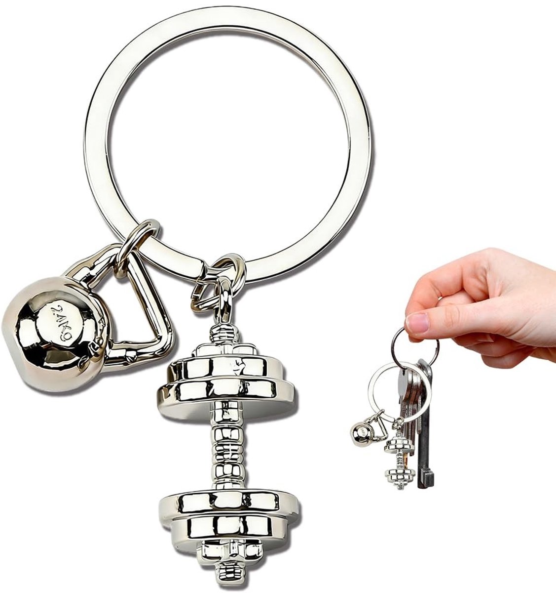 Solidchoice - Sleutelhanger met Halter en Kettlebell voor Fitnessliefhebbers