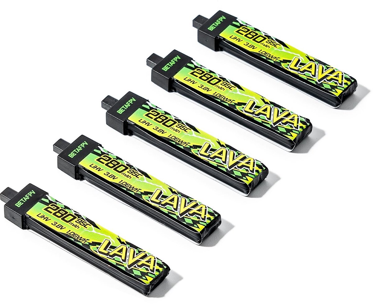 Solidchoice - 5pcs LAVA II 1S 280mAh LiHV Batterij met BT2.0 Connector
