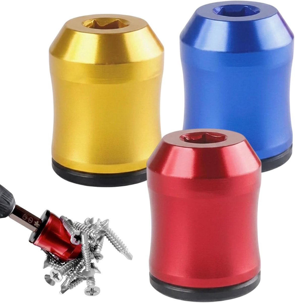 KZQ Magnetische Schroefringen 3 Stuks Universele 1/4 Inch Boormagneet Voor Schroeven En Doe-Het-Zelf Reparaties