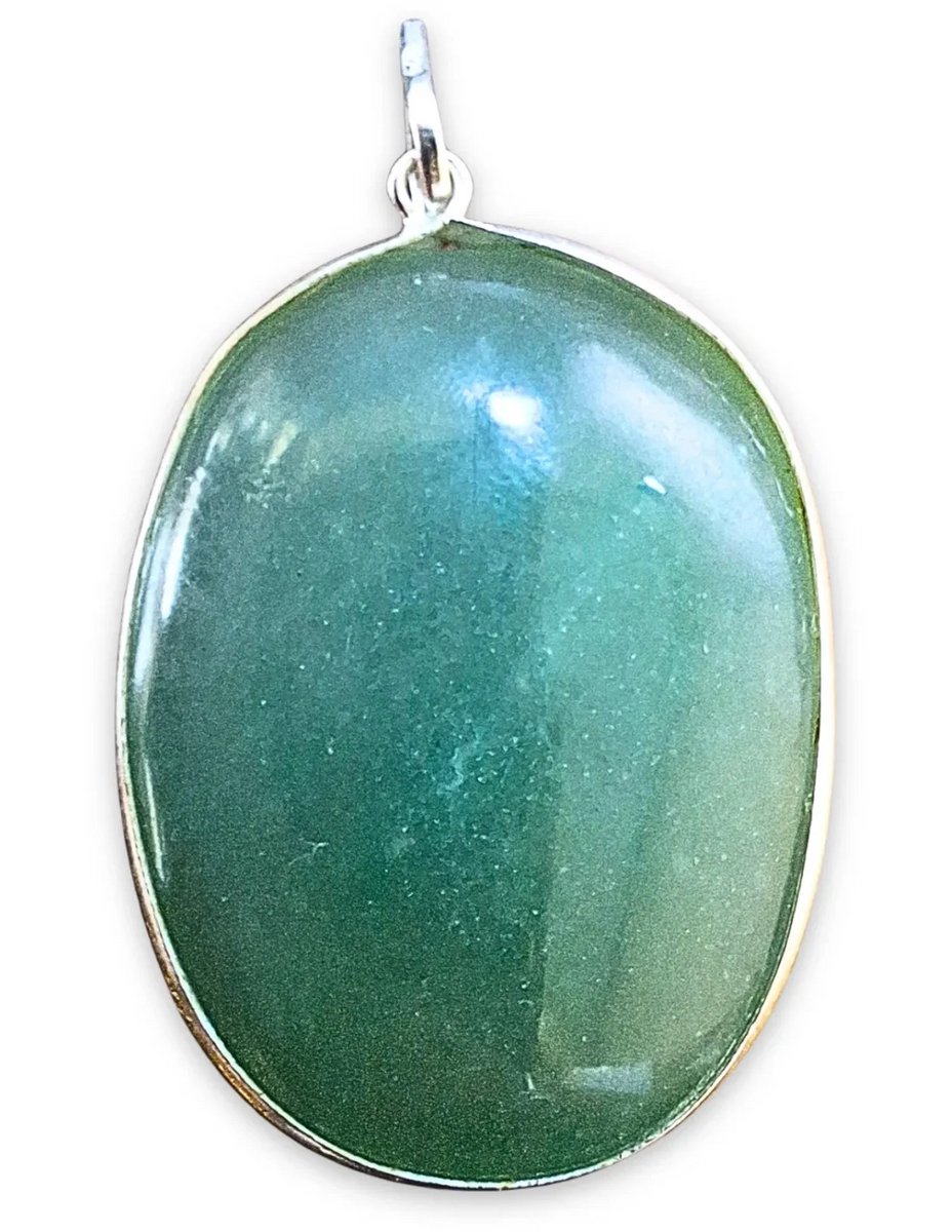 Aventurijn groen hanger in zilver ovaal