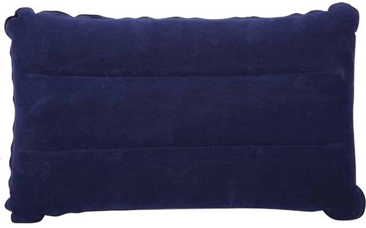 - Opblaasbaar Kussen - Comfortabel - Compact en Praktisch - Blauw - Ideaal voor Camping en Hiking - Geschikt voor Buitenactiviteiten
