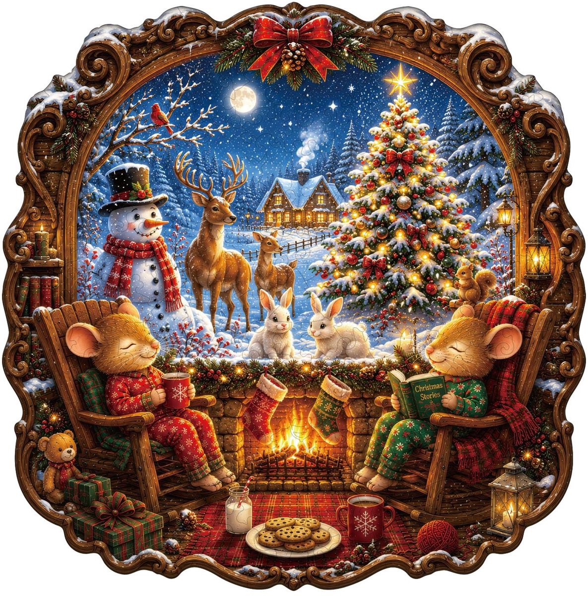 Solidchoice - Houten Puzzel The Snowy Wonder met 275 Stukjes voor Volwassenen
