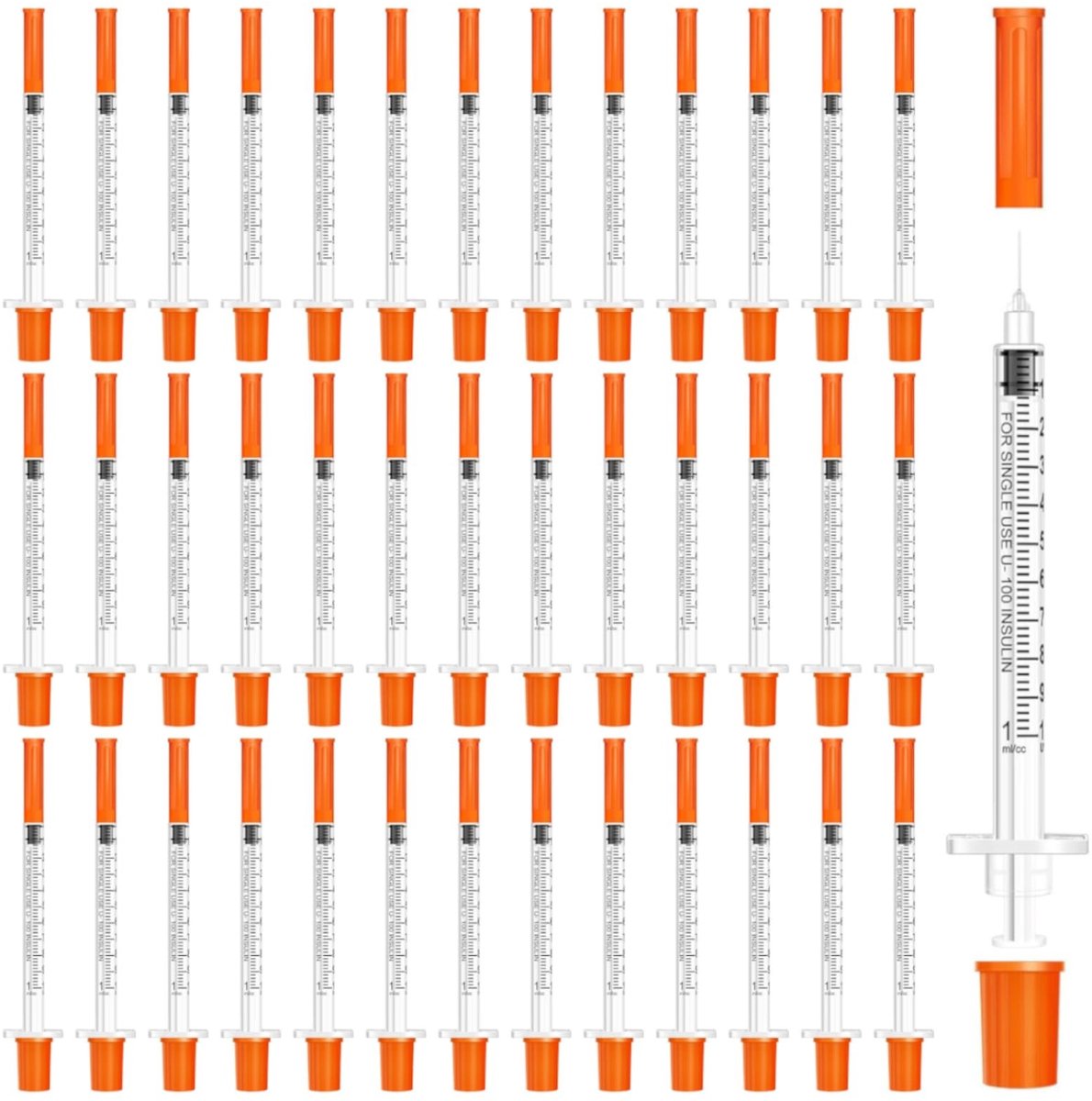 Solidchoice - 40 Stuks 1 ml Plastic Spuiten voor Vloeistofmeter en Dosering