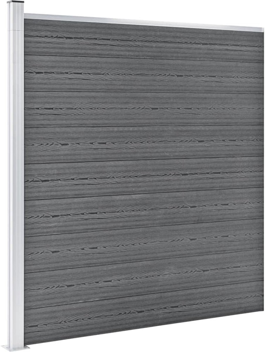 Solidchoice - WPC Hekset 1138x186 cm Grijs met Houtnerf
