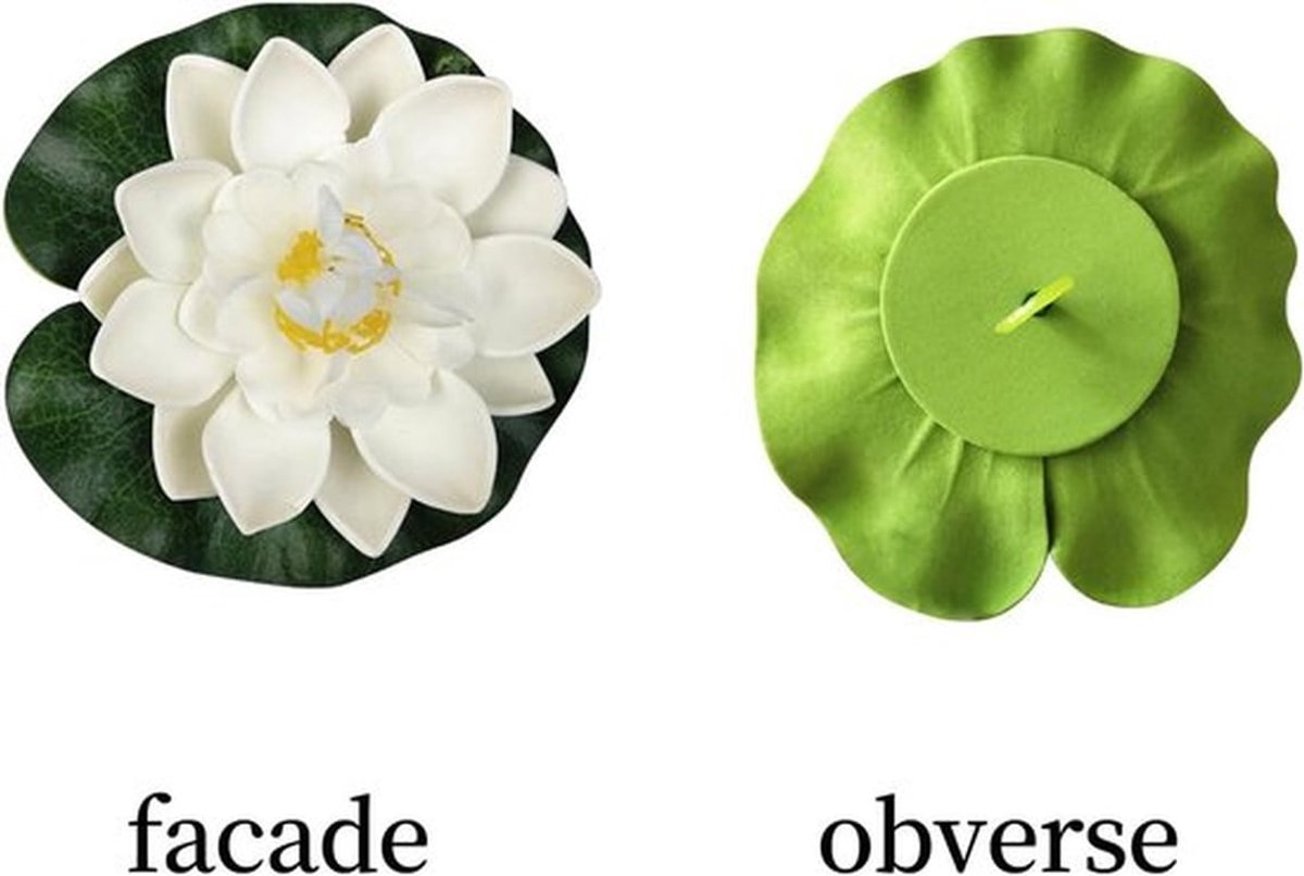Kunstmatige Waterlelies Set van 6 - Drijvende Bloemen Decoratie voor Tuin, Vijver en Zwembad