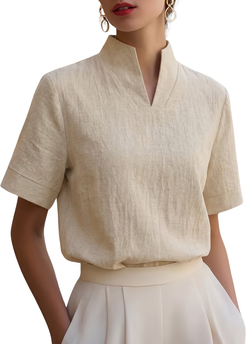 Currero T-Shirt Dames Shirt Zomerkleding T Shirt Mode Old Money Polo Vrouwen Kleding Volwassenen Linnen