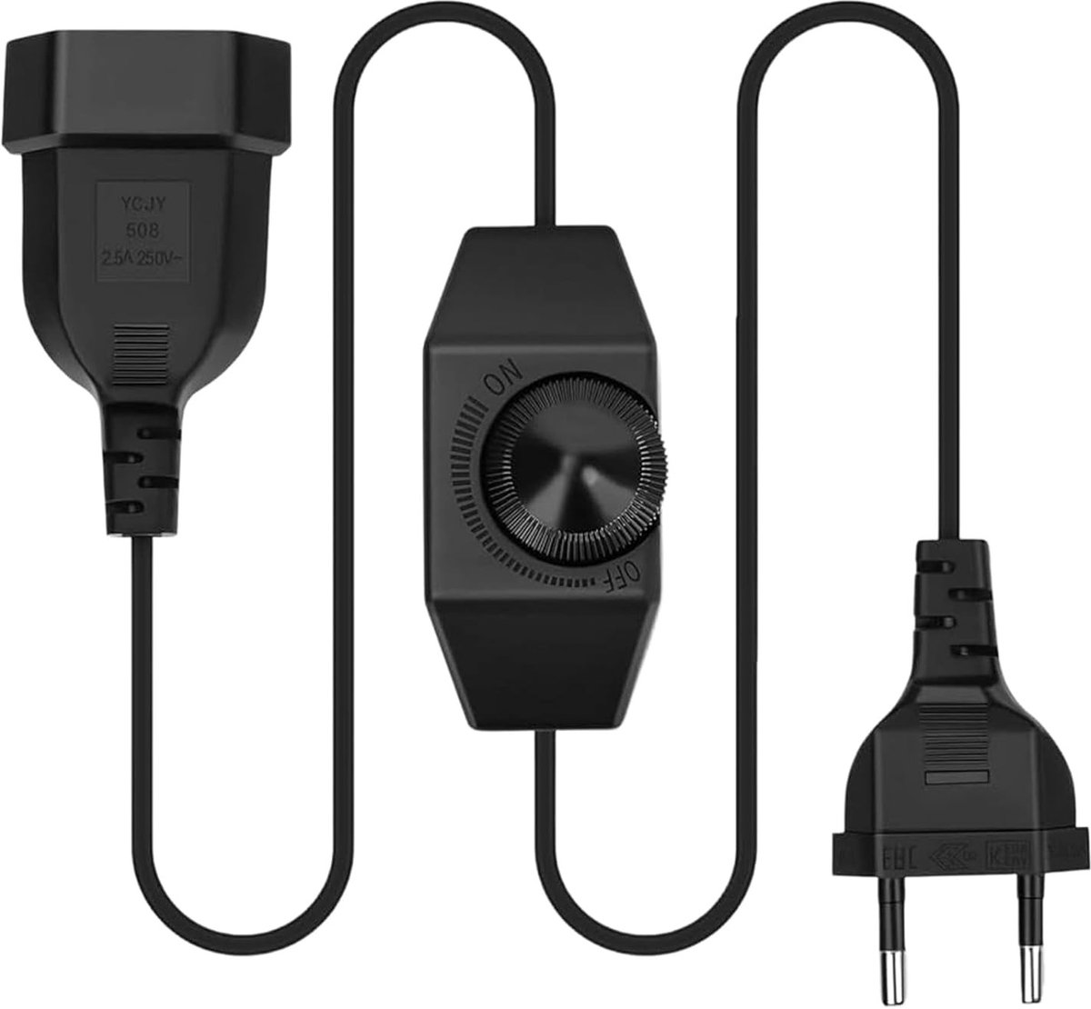 Dimmer voor LED-lampen - Zwart - 2 m - Met Regelbare Schakelaar - Voor Dimbare LED-lampen