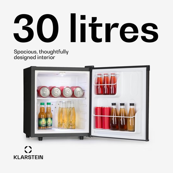 Klarstein Silent Cool Mini koelkast - 30 Liter - Arctic Fox koeling - 4,5 tot 15 °C - 23 dB - Zwart van Klarstein — afbeelding 3
