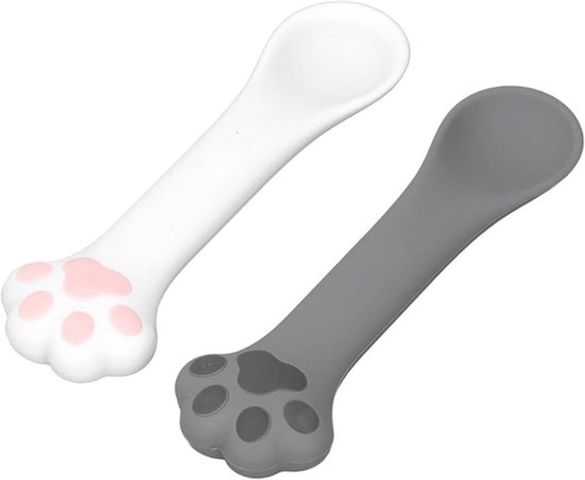 Siliconen lepel voor kattenvoer - Handige paw lepel voor natvoer - Voedsel opener voor huisdieren - Kat en hond - Voedsel lepel met emmer - Geschikt voor heerlijk diner - Dierenaccessoire