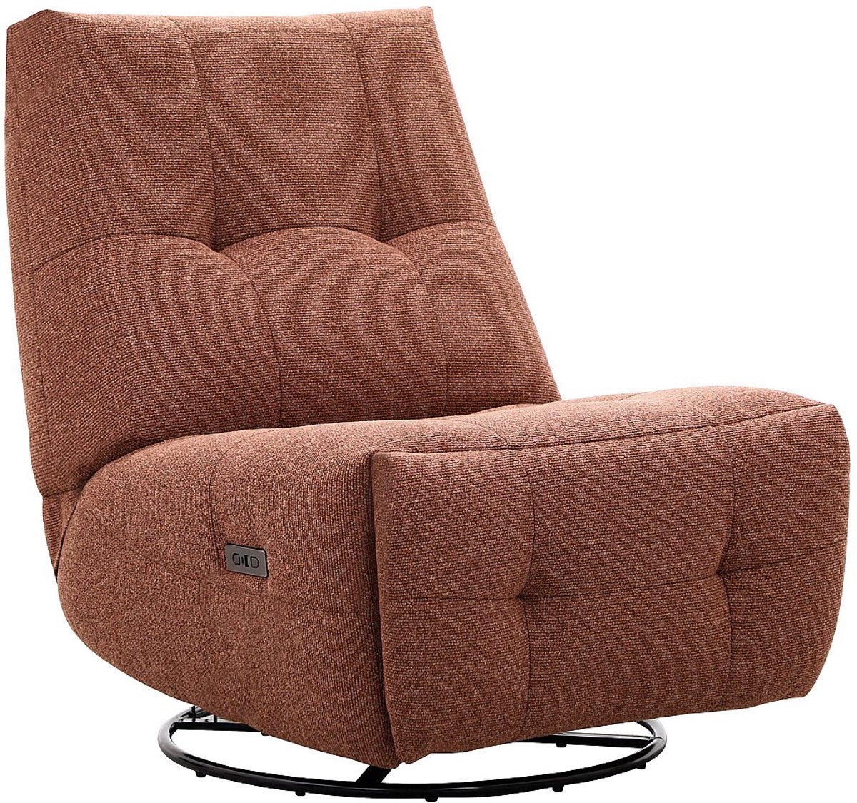Vente-unique Draaibare relaxfauteuil in terracotta chenillestof COSADO