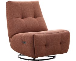 Vente-unique Draaibare relaxfauteuil in terracotta chenillestof COSADO