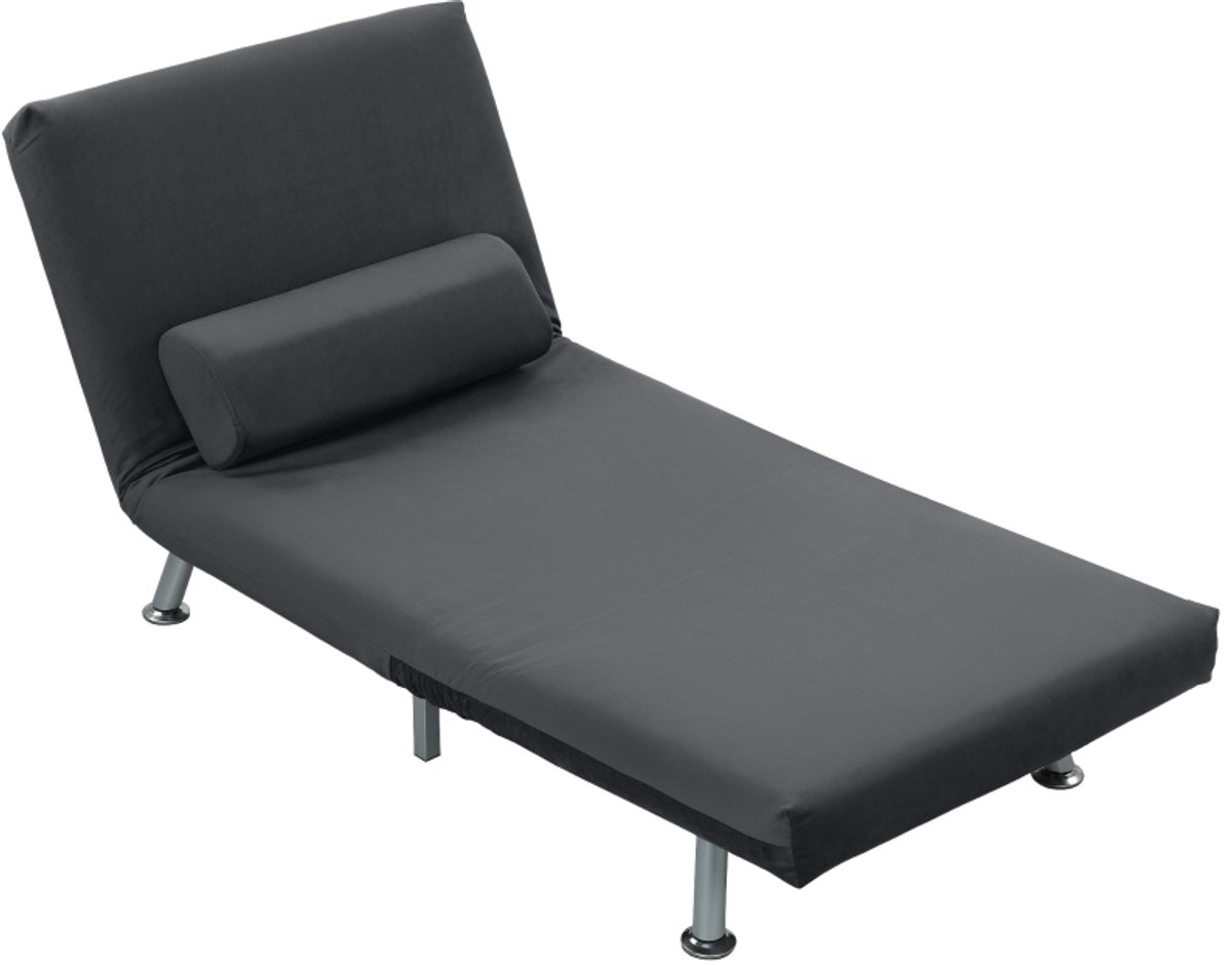MODENUIT Fauteuil 75 x 70 x 75 cm - Verstelbare Rugleuning - Voor Woonkamer - Polyester - Donkergrijs