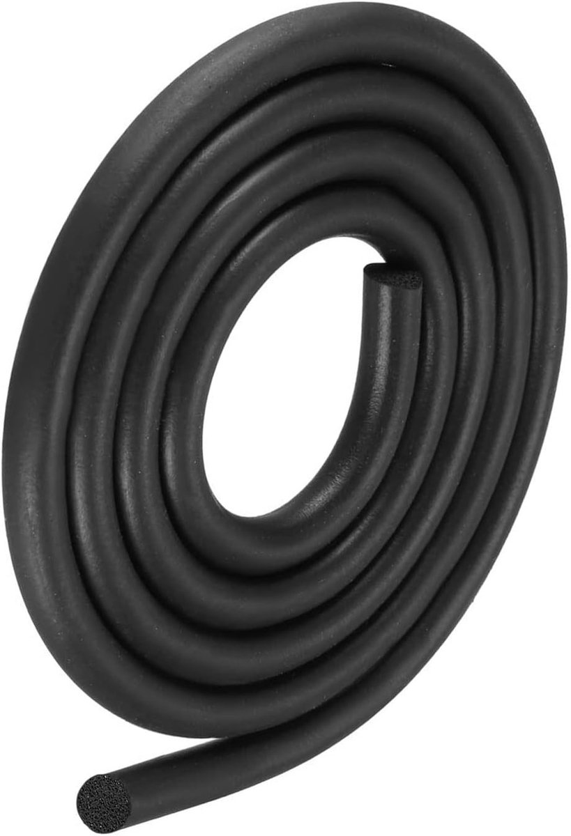 Foam Rubber Weerbestendige Sealing Strips 16mm Diameter x 2.5m Lengte voor Deuren en Ramen, Zwart EPDM Rubber, Ideaal voor Thuisreparatie