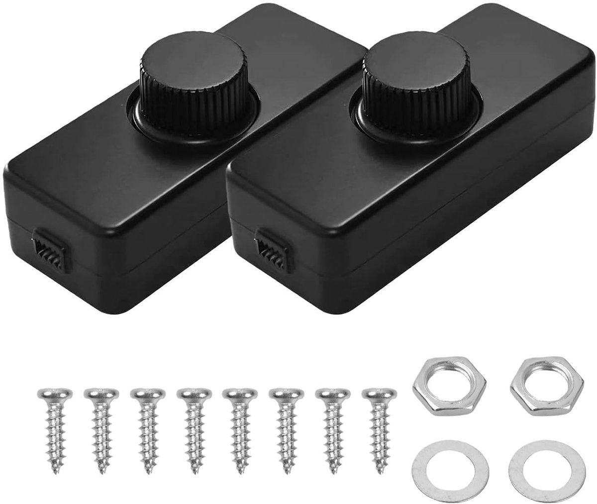 Dimmer - Zwart - 2 x 2 x 2 cm - Led-dimmer voor Dimbare Lampen - Voor Thuis en Kantoor