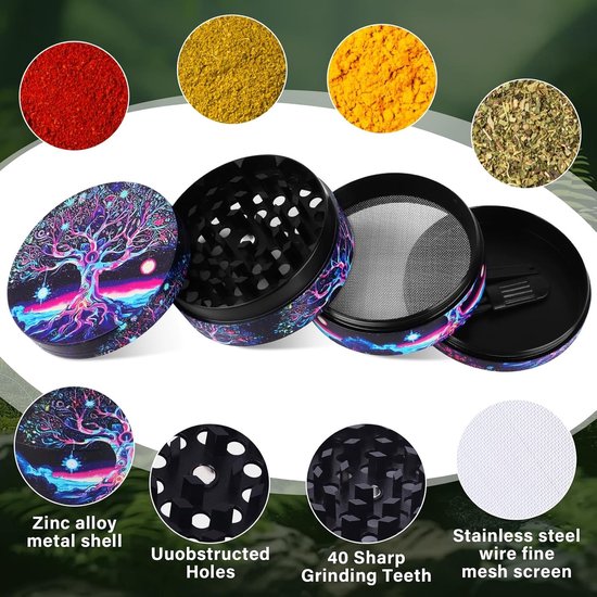 Grinder - B - 63 mm - Metaal - 4-delige Set voor Specerijen — afbeelding 4