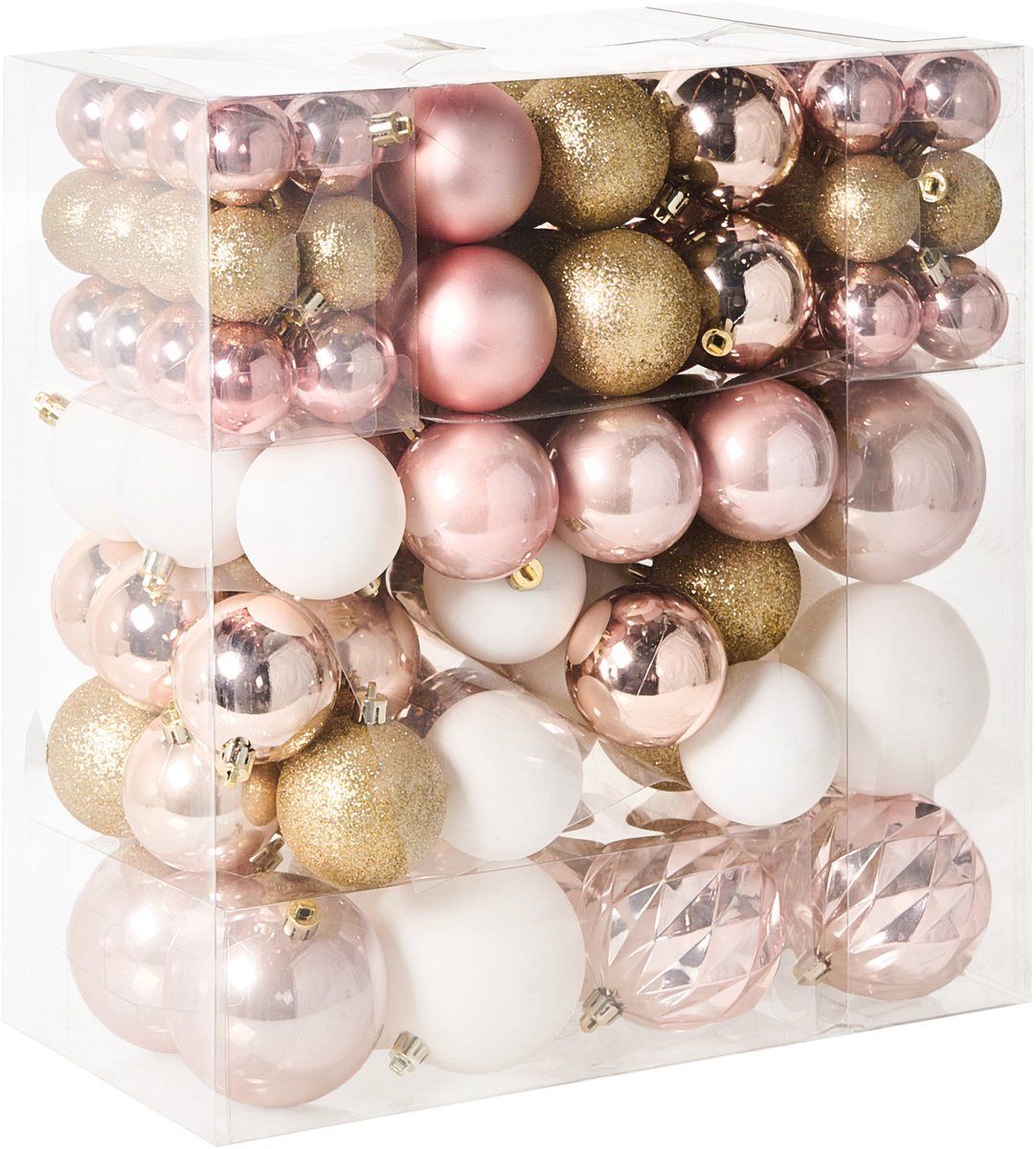 GJENDE - Set van 114 kerstballen - Roze - Synthetisch materiaal