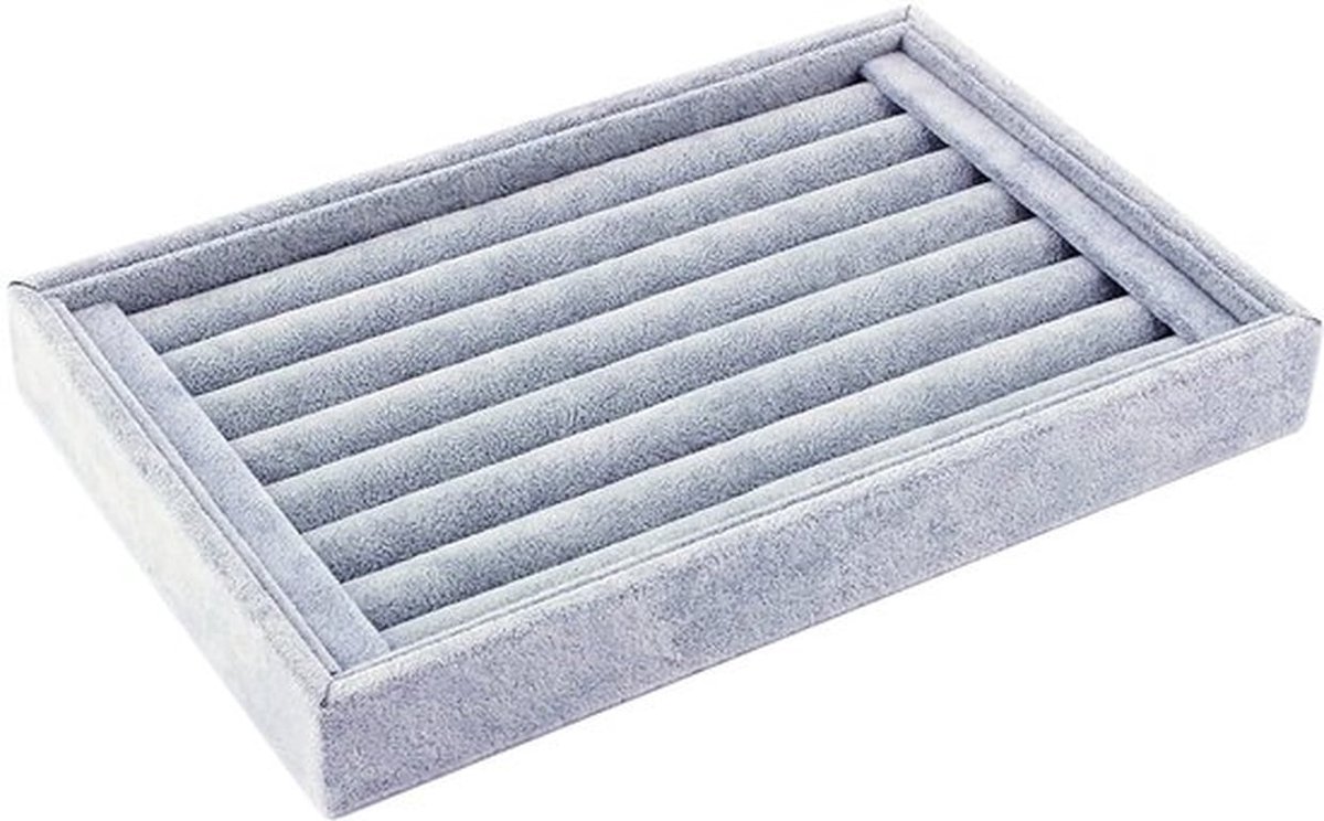 Oorbellenhouder Fluweel - Sieraden Organizer - Oorbellen Display - Ring Compartimenten - 8 Sleuven - 23 cm x 15 cm - Sieradenorganizer