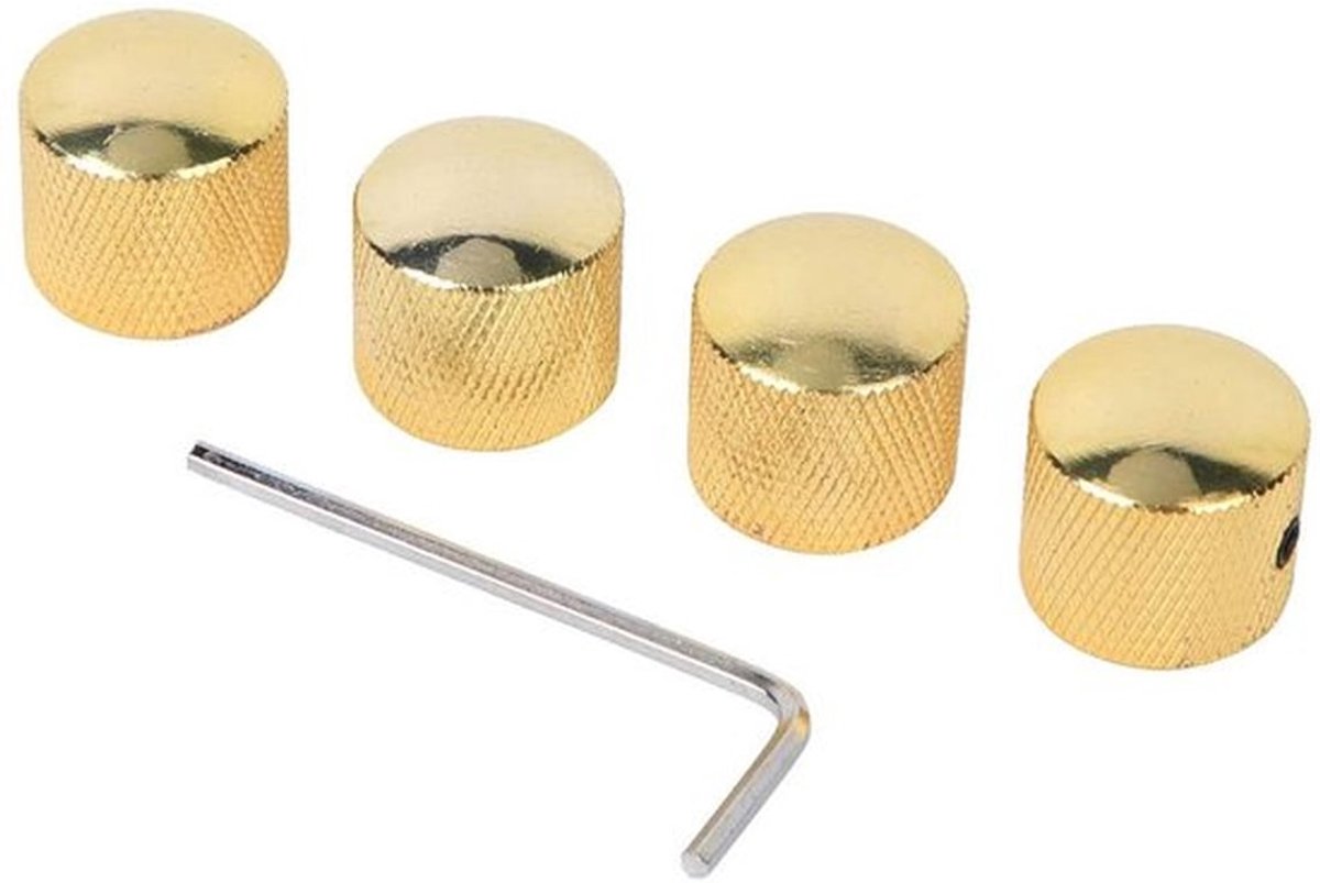 Gitaarknop - 4 Stuks - Volume/Tone Knoppen - Slijtagebestendig - Eenvoudig te Installeren - Duurzaam Metaal - Gitaarbedieningsknop