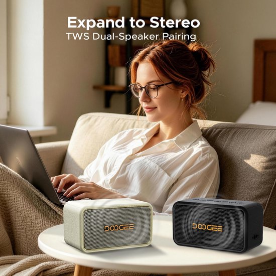 DOOGEE Field Rush - Draagbare Bluetooth Speaker - 130W Vermogen - 28 Uur Speeltijd - Waterdicht IP67 - BT 5.3 - Beige — afbeelding 2