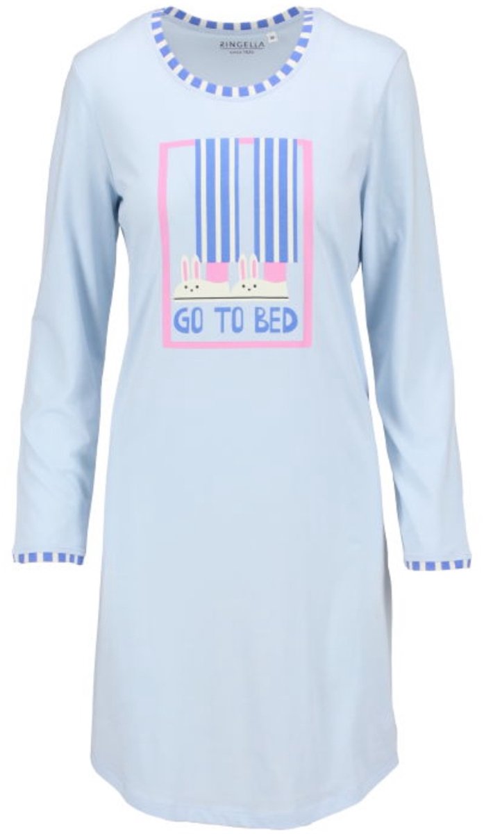 Ringella Katoenen dames nachthemd blauw Ringella - Blauw - Maat - 50