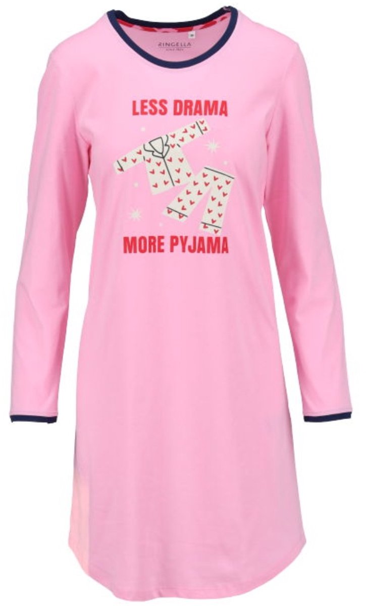 Ringella Katoenen dames nachthemd anjer Ringella - Roze - Maat - 48