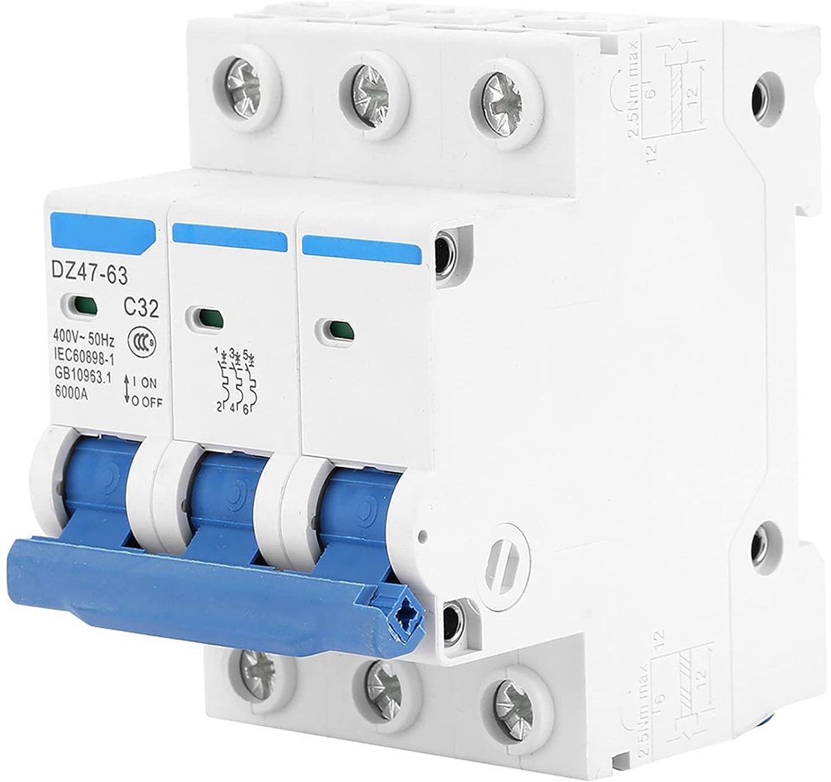 Beschermingsschakelaar 3P 32A 400V, Aardlekschakelaar, Beveiligingsschakelaar voor Elektrische Installaties