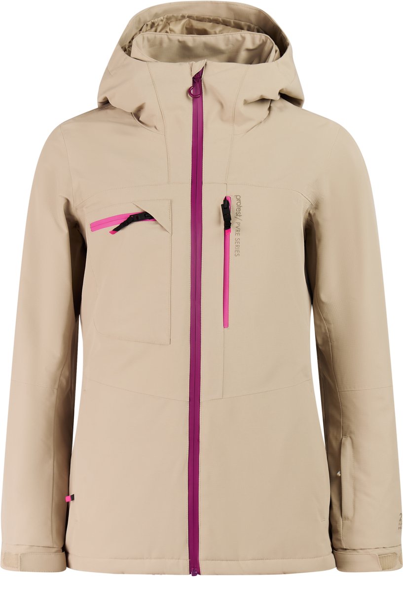 Protest PRTRicci Skijas Dames Waterkolom 20K Skipasvak Winterjas Beige