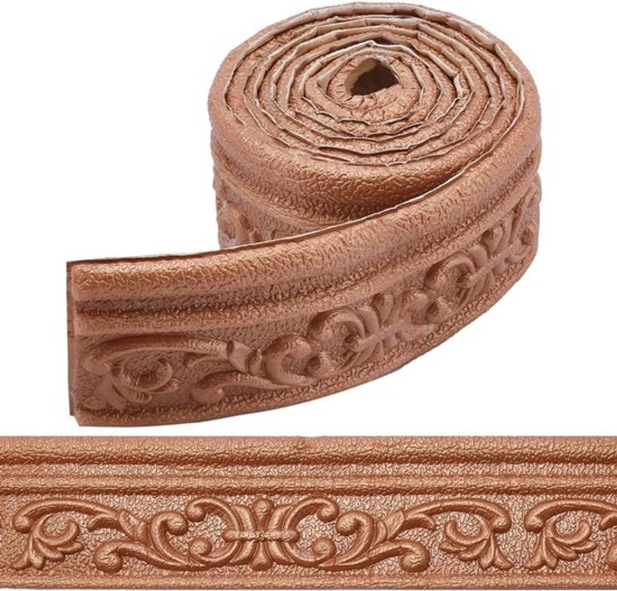 Flexibele Foam Trim - Zelfklevend - Bruin - Decoratief - Peel en Stick - Behang - Molding - 3D - Geschikt voor DIY Decoratie - Kroon - 82 x 3 Inch