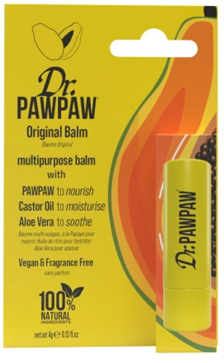 Dr PawPaw Original Lip Balm Twist Up / Klassieke lippenbalsem zonder kleur- of geurstoffen 4 g