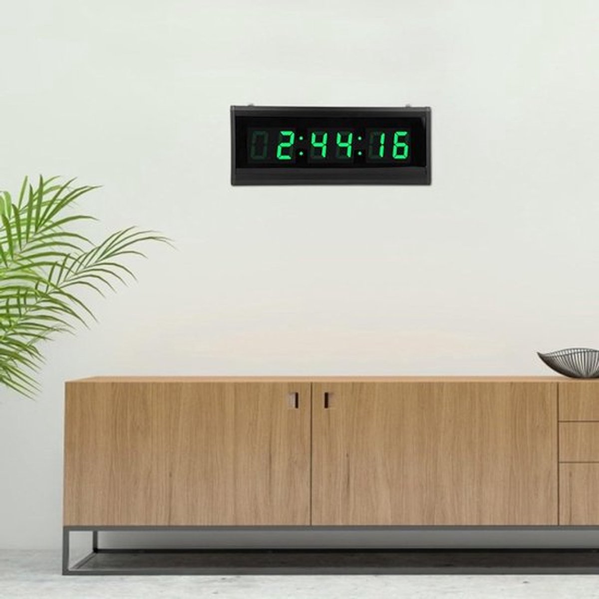 Digitale Wandklok met Groot Display en LED - Eenvoudige 100-240V Klok voor Kantoor met veelzijdige Duurzaamheid