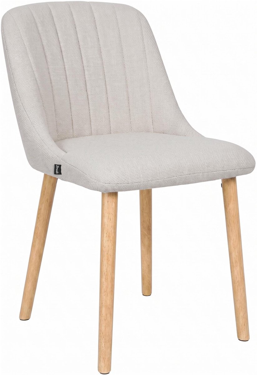 CLP Eetkamerstoel Arie - Houten Onderstel - Scandinavisch - Stof/beige