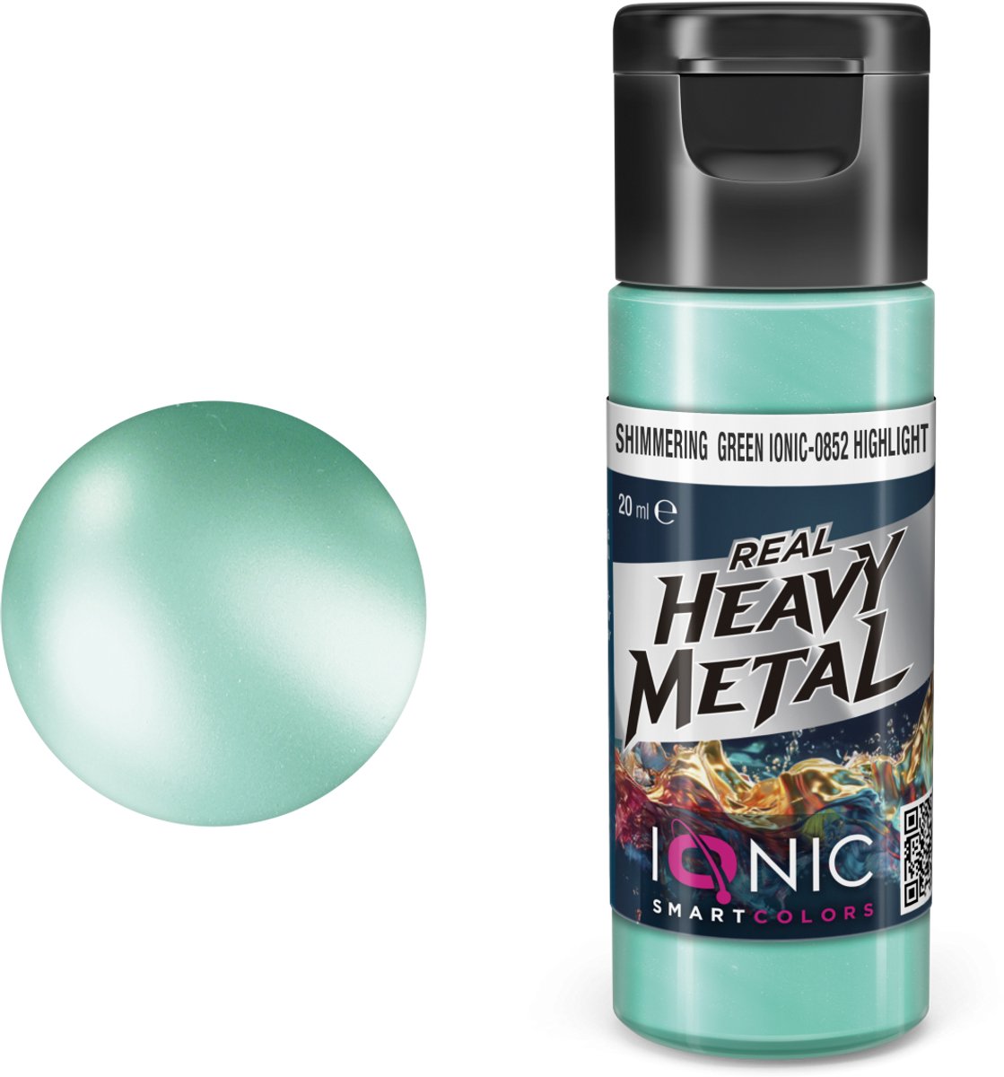 AMMO by Mig Jimenez Hobbyverf Acrylverf - MIG IO0852 Ionic Smart Colors - Real Heavy Metal - Glanzend Groen - Highlight - Metallic Acryl - 20ml Verf potje - 20 ml