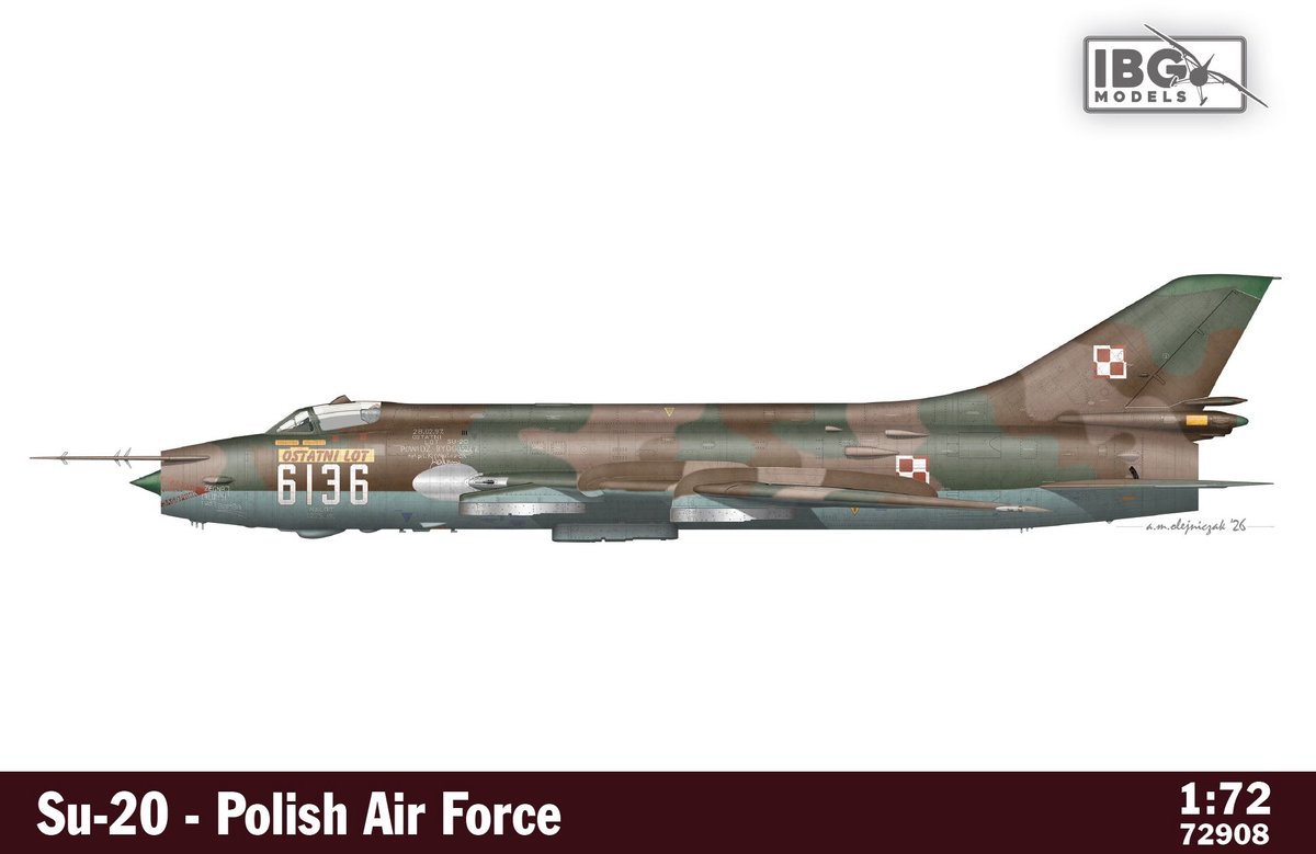 IBG Models Modelbouwpakket Militaire voertuigen - 72908 Sukhoi Su-20 Polish Air Force - Pools Jachtbommenwerper Plastic - 1:72 - Modelbouw