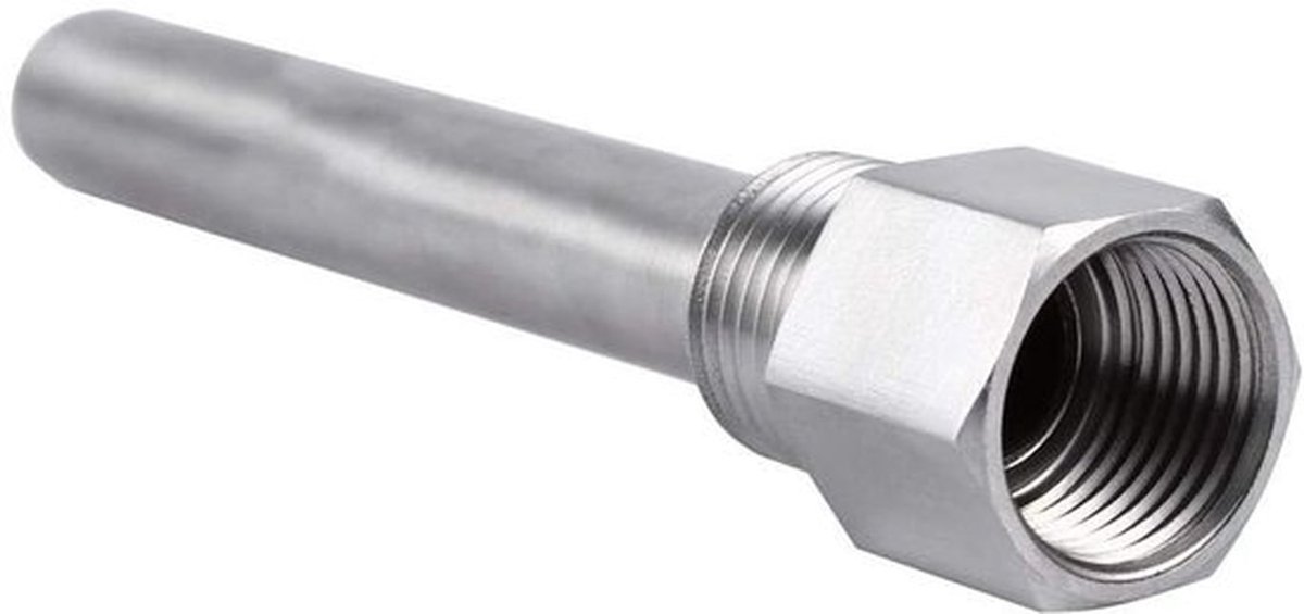 Beschermbuis Roestvrij Staal - 1/2 Inch NPT Draad - Temperatuurmeters - Bescherming - Schokbestendig - Corrosiebestendig - Temperatuurbuis
